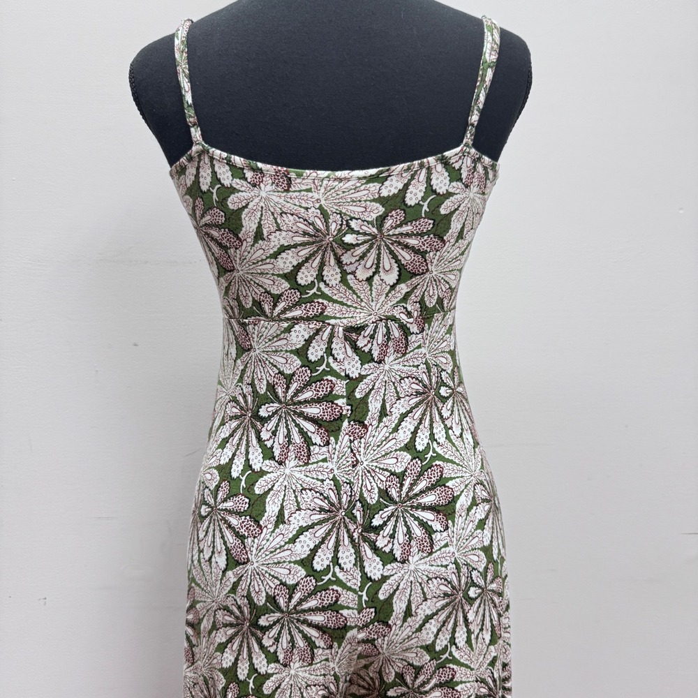 Anthropologie Jessie Floral Print Wide Leg Green Jersey Knit Jumpsuit Size XS - Picture 6 of 11